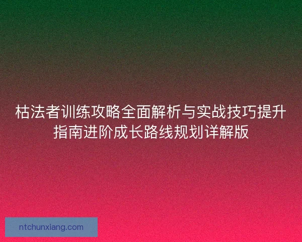 枯法者训练攻略全面解析与实战技巧提升指南进阶成长路线规划详解版