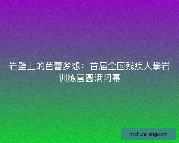 岩壁上的芭蕾梦想：首届全国残疾人攀岩训练营圆满闭幕